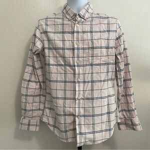 Goodfellow‎ & Co Men’s Slim Fit Pink Plaid Button Up Cotton Shirt Medium Casual